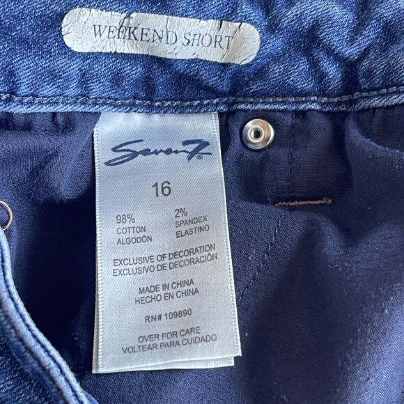 Seven7 Jean Shorts Womens Size 16 Denim Bermuda Summer Classic Blue Weekend - Picture 6 of 13